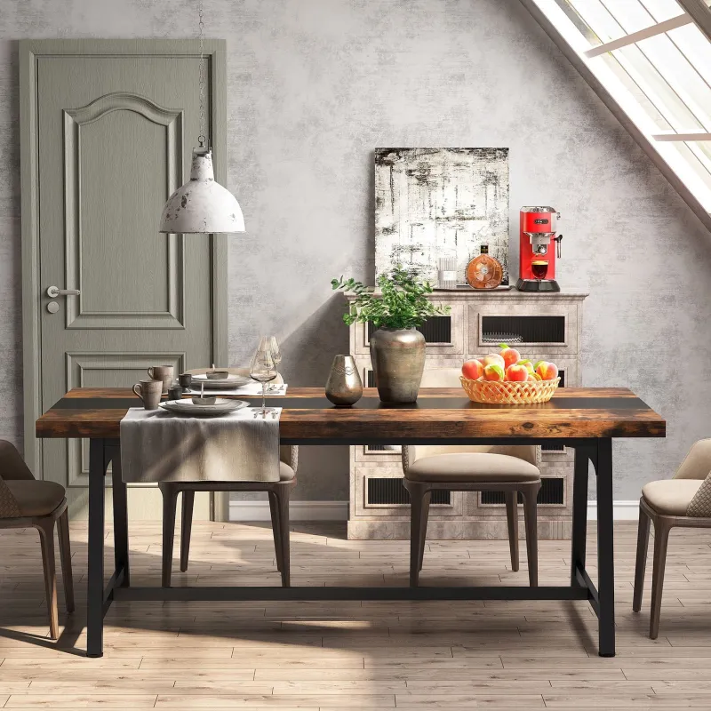 Tribesigns Dining Tables*Dining Table for 8 People, 70.87" Rectangular Wood Kitchen Table