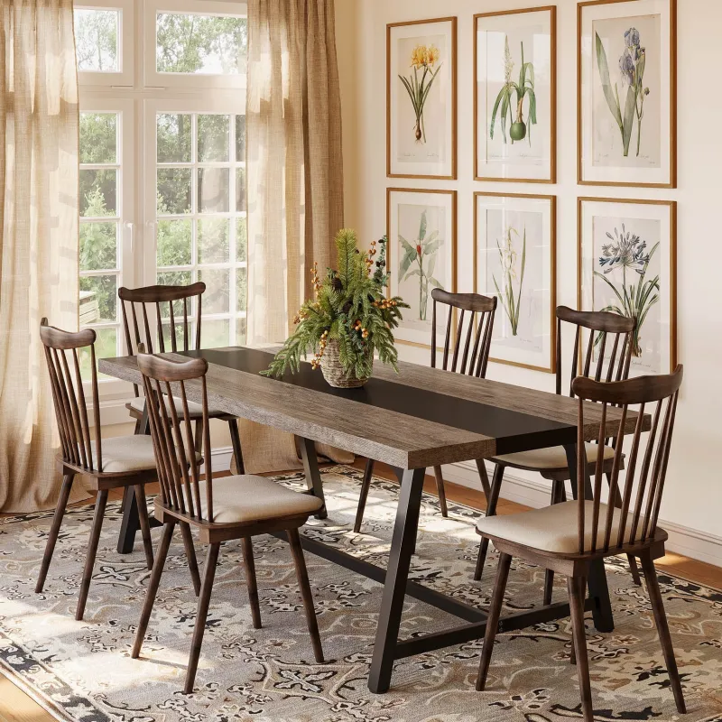 Tribesigns Dining Tables*Dining Table for 8 People, 70.87" Rectangular Wood Kitchen Table
