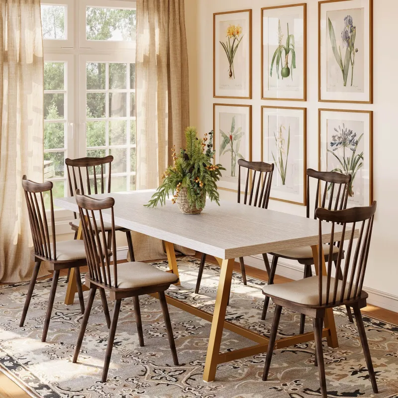 Tribesigns Dining Tables*Dining Table for 8 People, 70.87" Rectangular Wood Kitchen Table