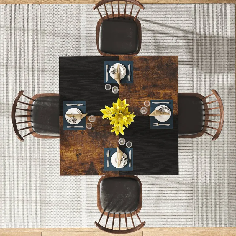 Tribesigns Dining Tables*Dining Table, Square 43" Dinner Table with Storage Shelf for 4