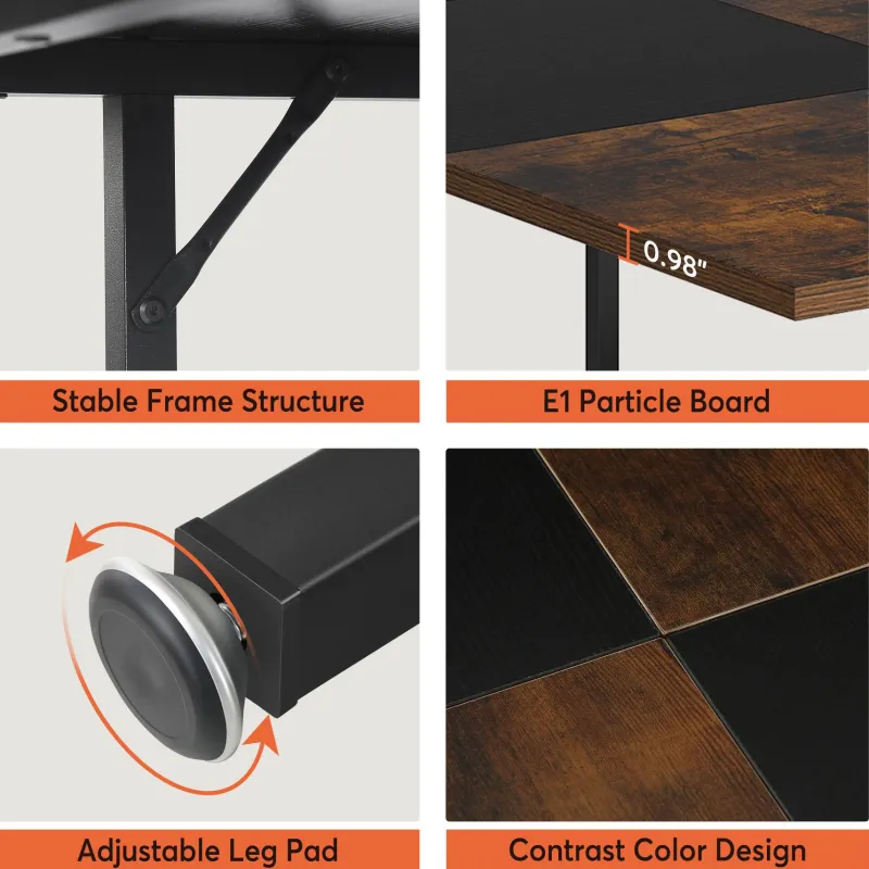 Tribesigns Dining Tables*Dining Table, Square 43" Dinner Table with Storage Shelf for 4