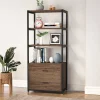 Tribesigns Bookcases & Bookshelves|Bookcases & Bookshelves*2-Drawer Bookshelf Etagere Bookcase with Open Shelves