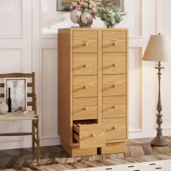 Tribesigns Chests Of Drawers*5-Drawer Chest, Wood Narrow Dresser Storage Chest of Drawers