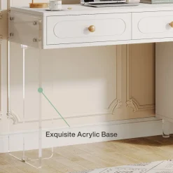 Tribesigns Desks*5-Drawer Computer Desk with Transparent Acrylic Base and Legs