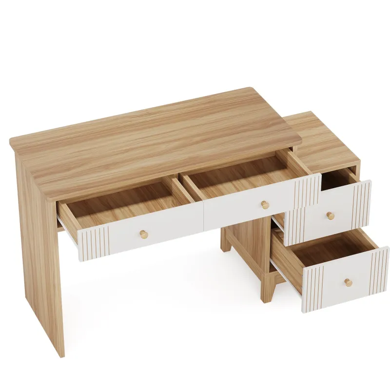 Tribesigns Desks*4-Drawer Computer Desk, Wooden Study Writing Table with Storage