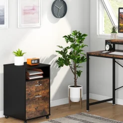 Tribesigns File Cabinets|File Cabinets*2-Drawer File Cabinet Mobile Printer Stand with Lock