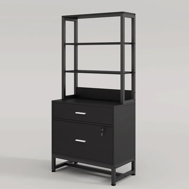 Tribesigns File Cabinets|File Cabinets*2-Drawer File Cabinet, Vertical Filing Cabinet with Lock & Bookshelf