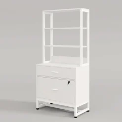 Tribesigns File Cabinets|File Cabinets*2-Drawer File Cabinet, Vertical Filing Cabinet with Lock & Bookshelf