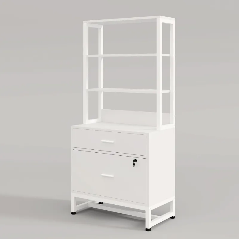 Tribesigns File Cabinets|File Cabinets*2-Drawer File Cabinet, Vertical Filing Cabinet with Lock & Bookshelf