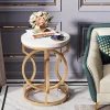Tribesigns End & Side Tables*End Table, Round Side Table with Faux Marble Top, Modern Bedside Table