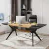 Tribesigns Desks*Executive Desk, 63" Computer Office Desk with X-Shape Frame