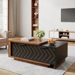Tribesigns Coffee Tables*Extendable Coffee Table, Center Table Cocktail Table with 2 Storage Drawers
