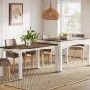 Tribesigns Dining Tables*Extendable Dining Table, Farmhouse Kitchen Table for 6 - 10 people