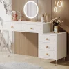 Tribesigns Makeup Vanities*Extendable Makeup Vanity with 5-Drawer and Acrylic Base and Legs(Without Mirror)