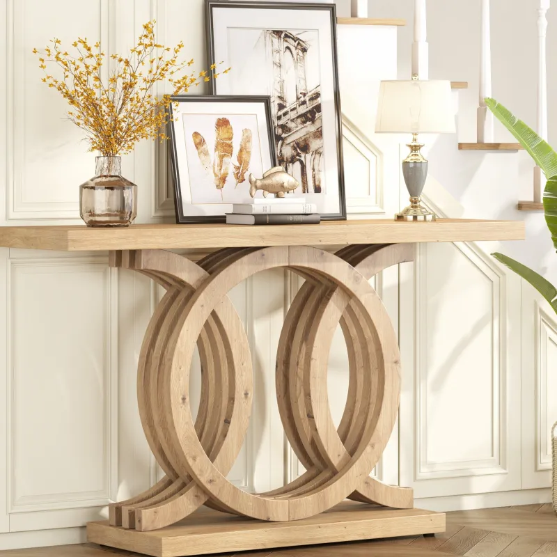 Tribesigns Console Tables|Console Tables*Farmhouse Console Table, 55" Hallway Sofa Table With Geometric Base