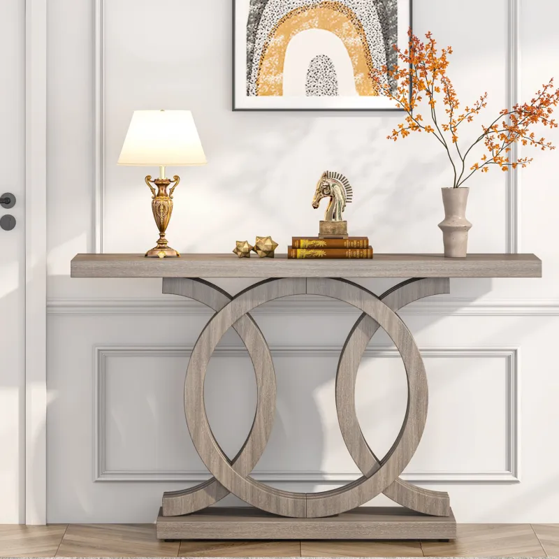 Tribesigns Console Tables|Console Tables*Farmhouse Console Table, 55" Hallway Sofa Table With Geometric Base