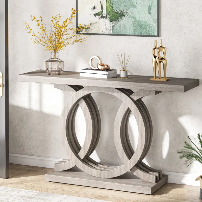 Tribesigns Console Tables|Console Tables*Farmhouse Console Table, 55" Hallway Sofa Table With Geometric Base