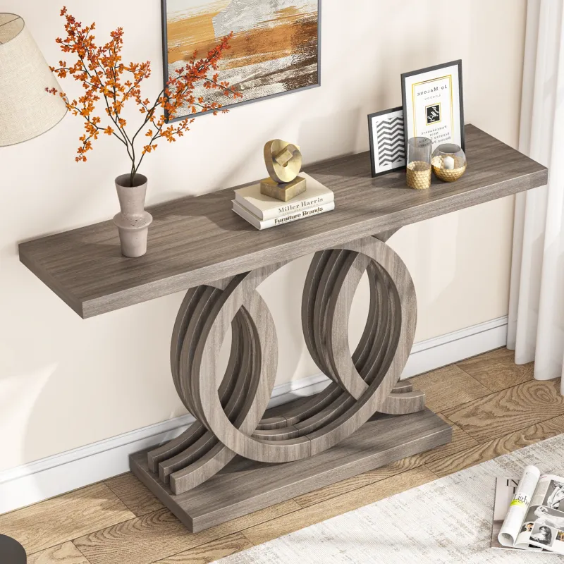 Tribesigns Console Tables|Console Tables*Farmhouse Console Table, 55" Hallway Sofa Table With Geometric Base