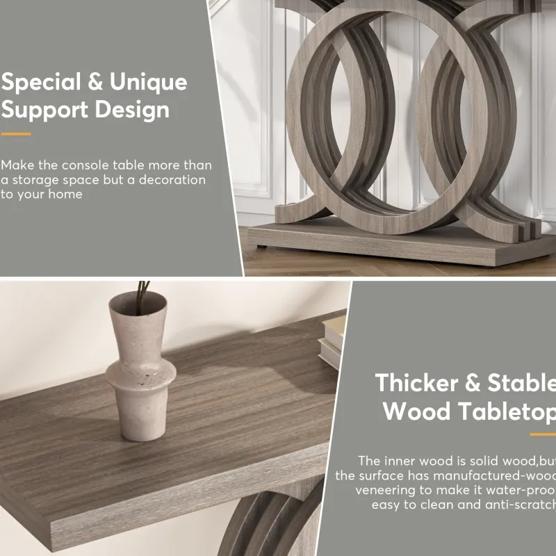 Tribesigns Console Tables|Console Tables*Farmhouse Console Table, 55" Hallway Sofa Table With Geometric Base