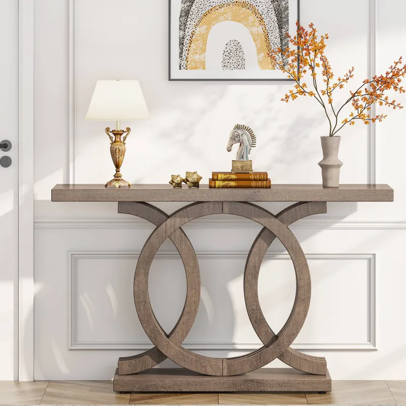 Tribesigns Console Tables|Console Tables*Farmhouse Console Table, 55" Hallway Sofa Table With Geometric Base