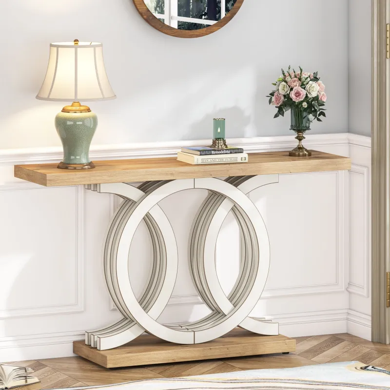 Tribesigns Console Tables|Console Tables*Farmhouse Console Table, 55" Hallway Sofa Table With Geometric Base