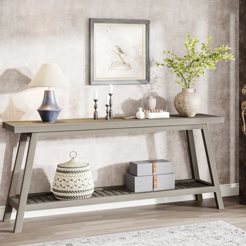 Tribesigns Console Tables|Console Tables*Farmhouse Console Table, 70.9" Entryway Table 2 - Tier Sofa Table