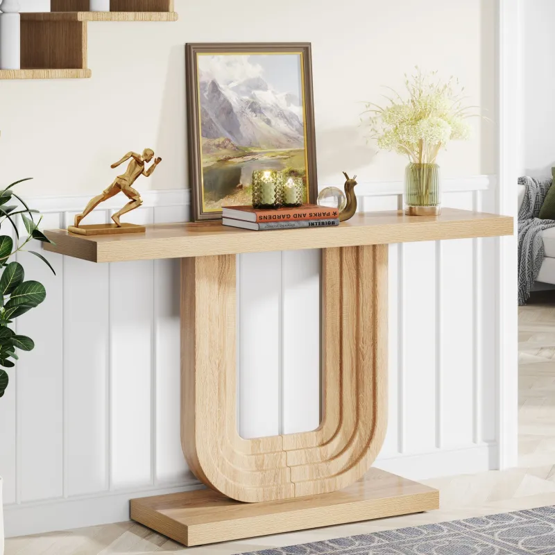 Tribesigns Console Tables|Console Tables*Farmhouse Console Table, 39" Wood Entryway Table with Geometric Base