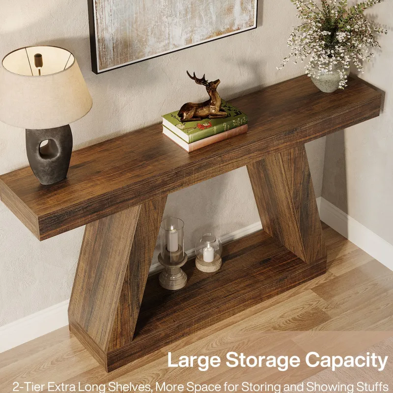 Tribesigns Console Tables|Console Tables*Farmhouse Console Table, 55" Sofa Table with Storage