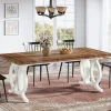 Tribesigns Dining Tables*Farmhouse Dining Table, 70.8" Wood Kitchen Table For 6 People