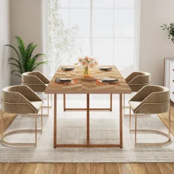Tribesigns Dining Tables*Farmhouse Dining Table for 6 to 8, 70.9