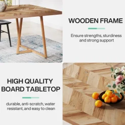 Tribesigns Dining Tables*Farmhouse Dining Table for 6 to 8, 70.9