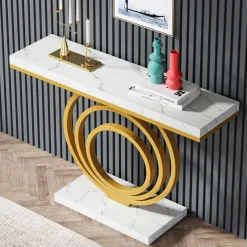 Tribesigns Console Tables|Console Tables*Faux Marble Console Table, 41