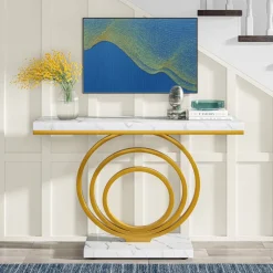 Tribesigns Console Tables|Console Tables*Faux Marble Console Table, 41