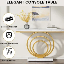 Tribesigns Console Tables|Console Tables*Faux Marble Console Table, 41