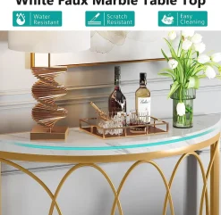 Tribesigns Console Tables|Console Tables*Faux Marble Console Table, 43