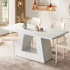 Tribesigns Dining Tables*Faux Marble Dining Table, 63