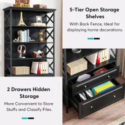 Tribesigns File Cabinets|File Cabinets*File Cabinet, 2 Drawer Vertical Filling Cabinet with Storage Shelves