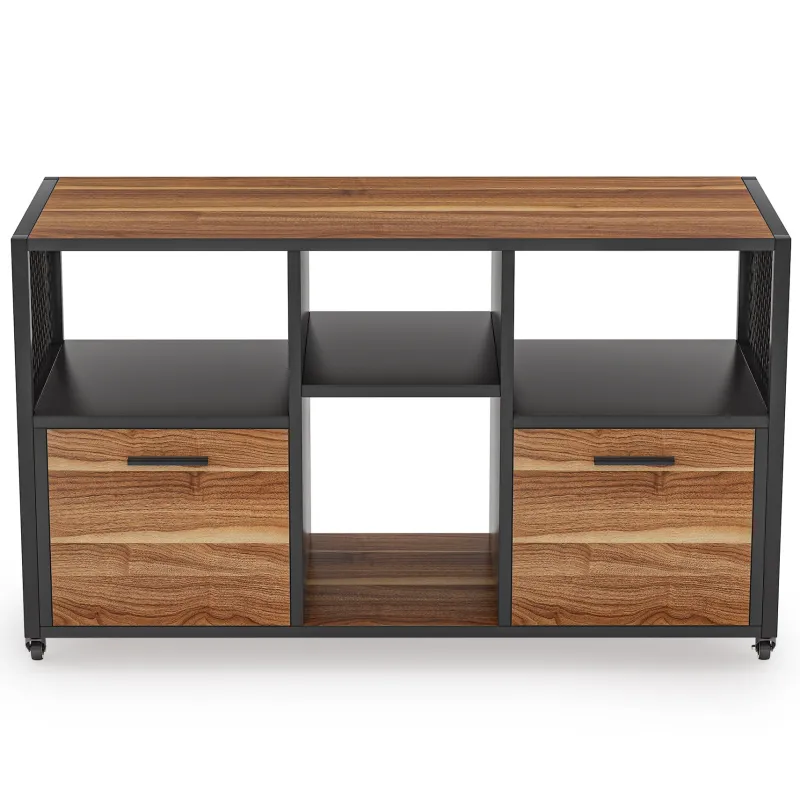 Tribesigns File Cabinets|File Cabinets*File Cabinet, 2 Drawer Wood Mobile Lateral Filing Cabinet