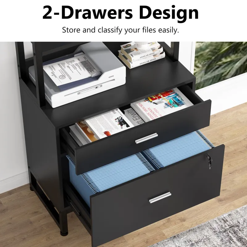 Tribesigns File Cabinets|File Cabinets*File Cabinet, 2 Drawers Letter Size Filing Cabinet Printer Stand