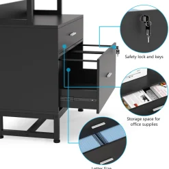 Tribesigns File Cabinets|File Cabinets*File Cabinet, 2 Drawers Letter Size Filing Cabinet Printer Stand