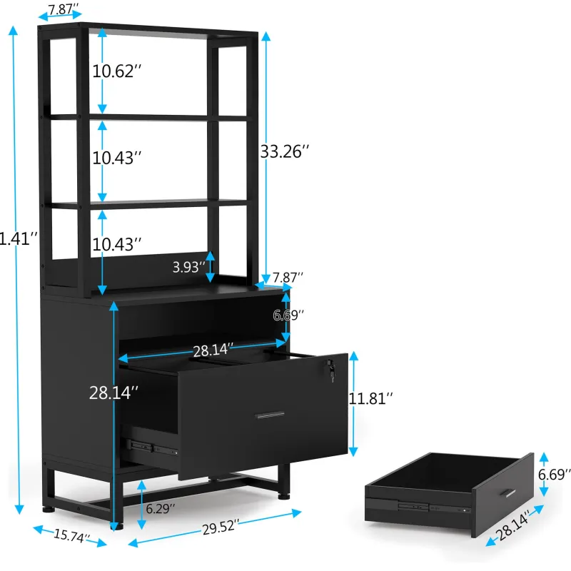 Tribesigns File Cabinets|File Cabinets*File Cabinet, 2 Drawers Letter Size Filing Cabinet Printer Stand