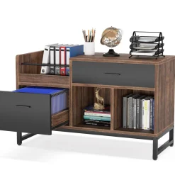 Tribesigns File Cabinets|File Cabinets*File Cabinet, Rustic Lateral Filing Cabinet with 2 Drawers