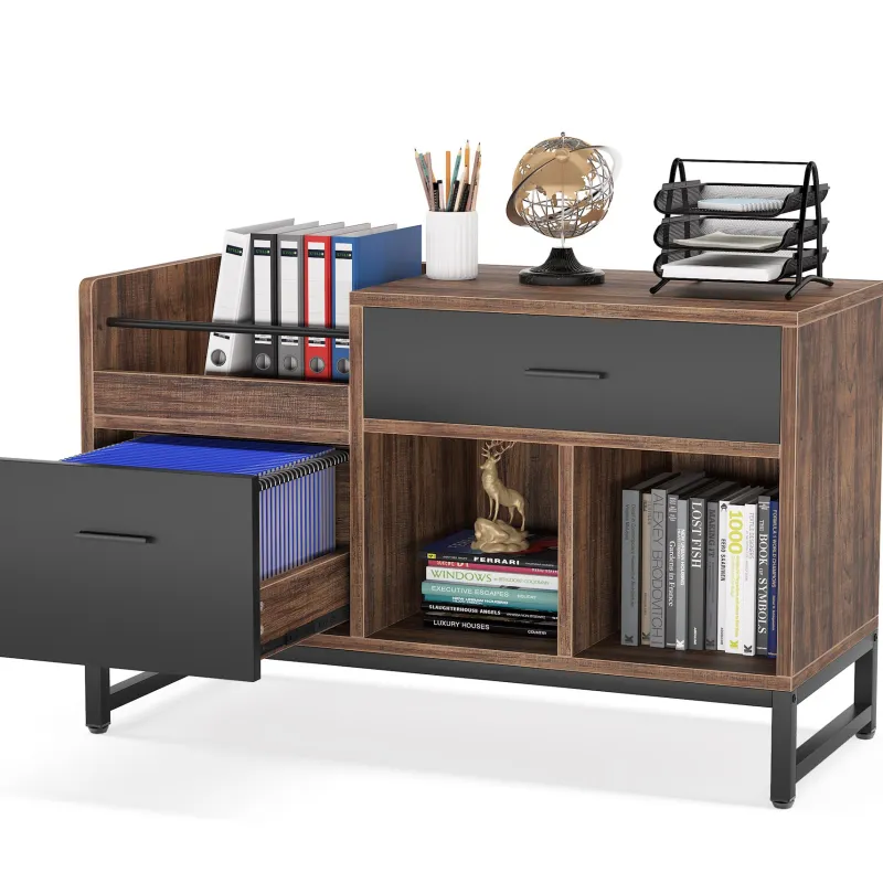 Tribesigns File Cabinets|File Cabinets*File Cabinet, Rustic Lateral Filing Cabinet with 2 Drawers