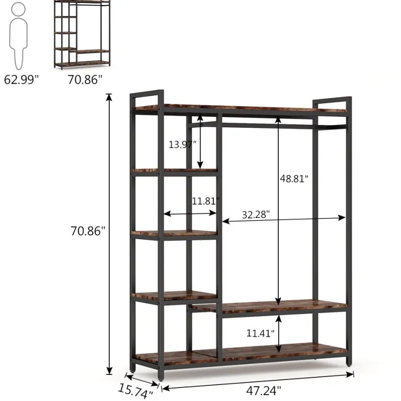 Tribesigns Closet Organizers|Clothes & Garment Racks*Freestanding Closet Organizer, Portable Garment Rack