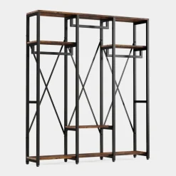 Tribesigns Closet Organizers|Clothes & Garment Racks*Freestanding Closet Organizer, Industrial 3 Rod Garment Rack