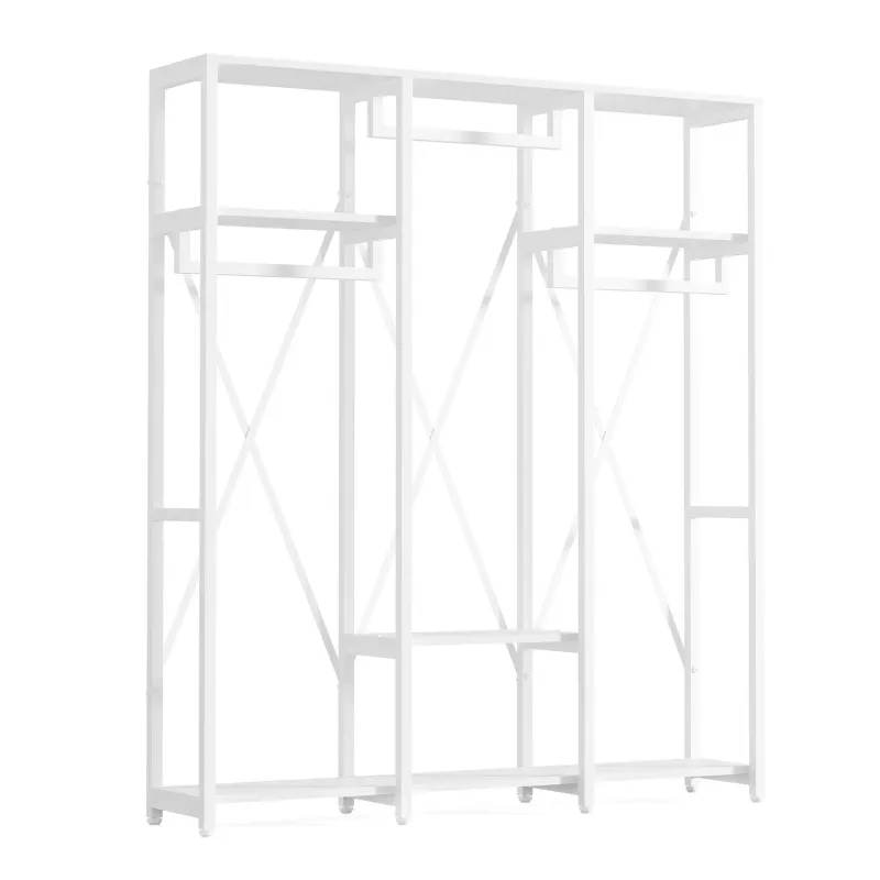 Tribesigns Closet Organizers|Clothes & Garment Racks*Freestanding Closet Organizer, Industrial 3 Rod Garment Rack