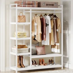Tribesigns Closet Organizers|Clothes & Garment Racks*Freestanding Closet Organizer, Garment Rack with 6 Shelves