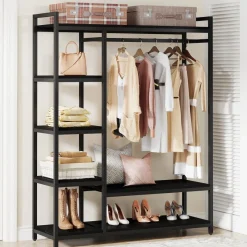 Tribesigns Closet Organizers|Clothes & Garment Racks*Freestanding Closet Organizer, Garment Rack with 6 Shelves