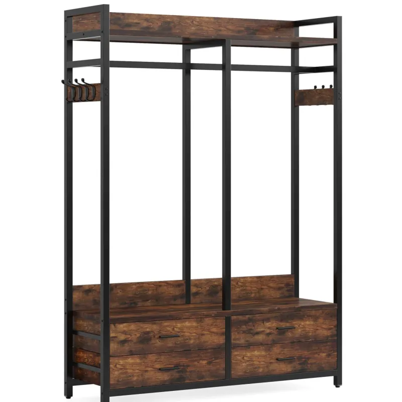Tribesigns Closet Organizers|Clothes & Garment Racks*Freestanding Closet Organizer, Garment Rack with Drawers & Shelves