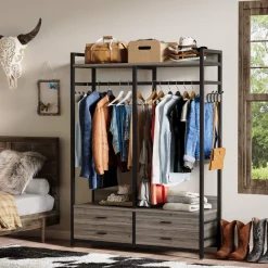 Tribesigns Closet Organizers|Clothes & Garment Racks*Freestanding Closet Organizer, Garment Rack with Drawers & Shelves